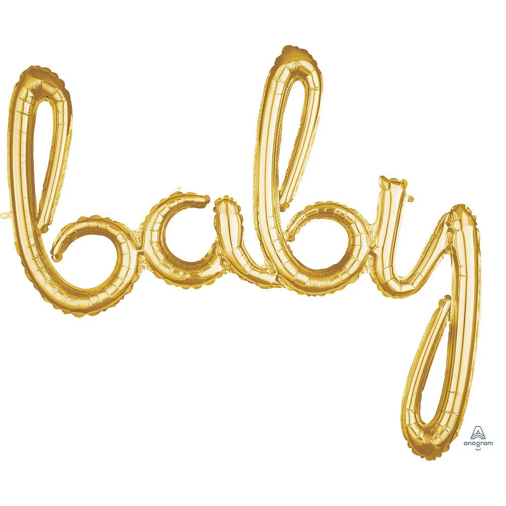 Anagram 39" Script Phrase “Baby” Gold (AIR-FILL ONLY)
